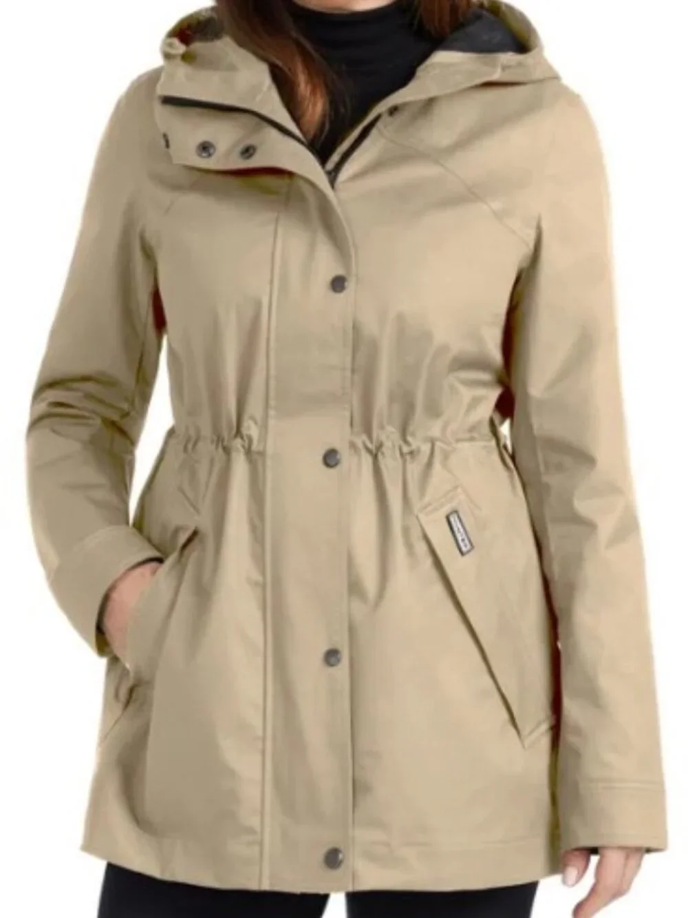 NWT Hunter Water Resistant Rain Jacket Tan Size L Women's